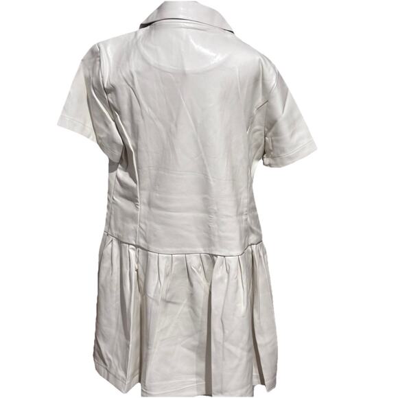 Dolce Cabo Dress Large Cream With Silver Buttons Mini MSRP$ 170 - Picture 3 of 7